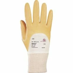 Auslauf 🛒 HONEYWELL 105/10 Handschuhe Monsun 105 Gr.10 Curry BW-Trikot M.Nitril EN 388 ✨